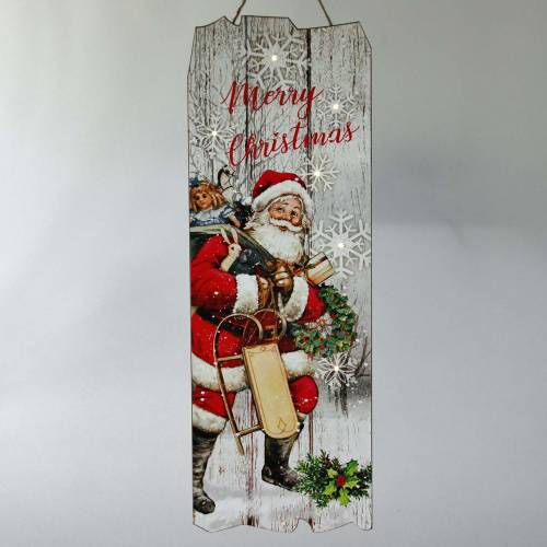 Prodotto LED murale Babbo Natale &quot;Merry Christmas&quot; 21 × 60cm Per batteria