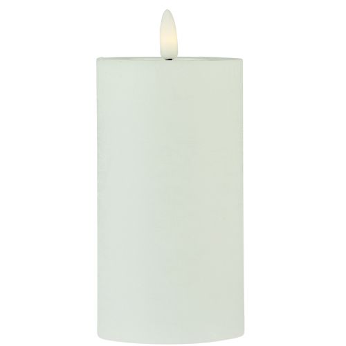 Floristik24 Candele a LED con timer in vera cera bianco aspetto rustico Ø7cm H15cm