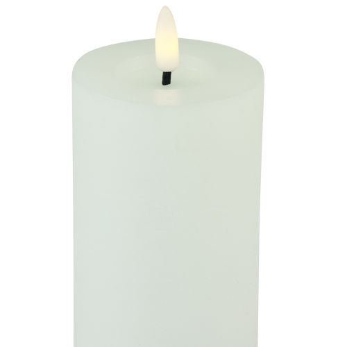 Floristik24 Candele a LED con timer in vera cera bianco aspetto rustico Ø7cm H15cm