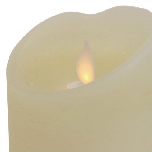 Candela LED a colonna in cera bianco caldo Ø7,5cm H10cm