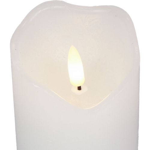Floristik24 Candela LED con timer Candela a colonna in vera cera Ø7cm A9cm