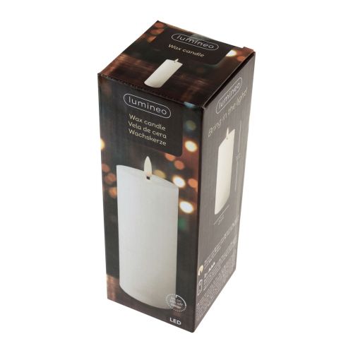 Floristik24 Candela LED con timer Candela in vera cera fiamma mobile 19 cm