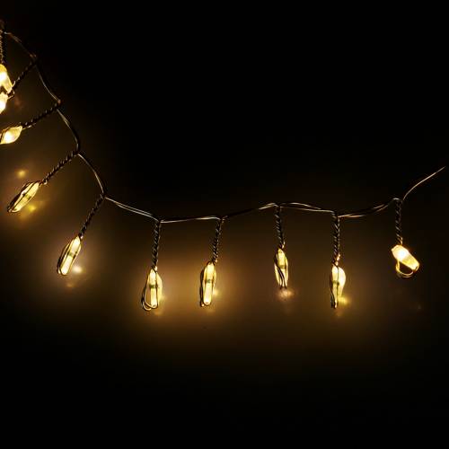 Floristik24 Catena luminosa a LED bianco caldo argento 100cm 100L per batteria