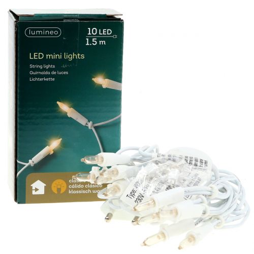 Prodotto Mini catena LED 10L bianco caldo 1,5 m