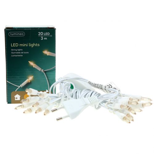 Floristik24 Mini catena LED 20L bianco caldo 3m