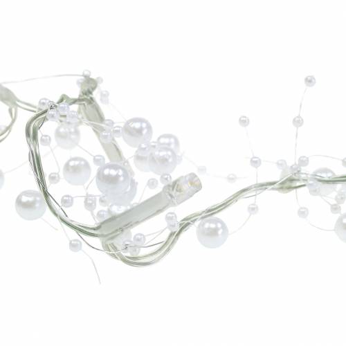 Floristik24 Catena luminosa a LED ghirlanda di perle bianco caldo bianco L120cm