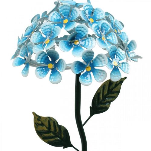 Floristik24 Crisantemo a LED, decoro luminoso per il giardino, decoro in metallo blu L55cm Ø15cm