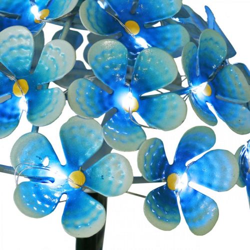 Floristik24 Crisantemo a LED, decoro luminoso per il giardino, decoro in metallo blu L55cm Ø15cm