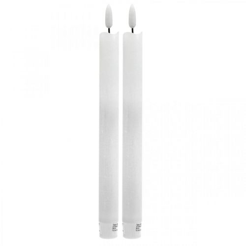 Floristik24 Candela LED cera candela da tavolo bianco caldo per batteria Ø2cm 24cm 2pz