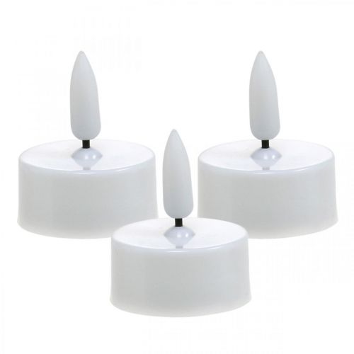 Floristik24 Lumini da tè a LED bianchi caldi Effetto fiamma Candele artificiali a LED Ø3,6cm Set di 6