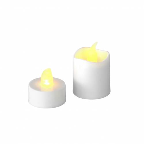Prodotto Candele LED tea light effetto fiamma bianco caldo set di 16 batterie assortite 32
