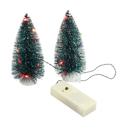 Prodotto Mini albero di Natale artificiale a LED per batteria 16 cm 2 pezzi