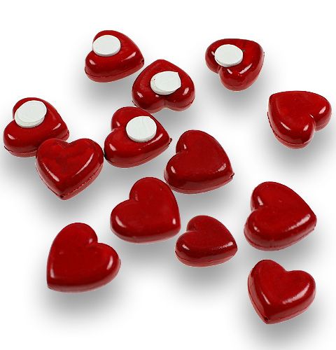 Floristik24 Cuore per attaccare 2 cm rosso 50 pezzi