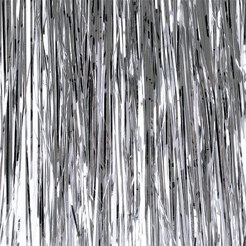 Prodotto Decorazione per albero di Natale in argento tinsel, decorazione per feste, 50×40 cm, 2 pezzi