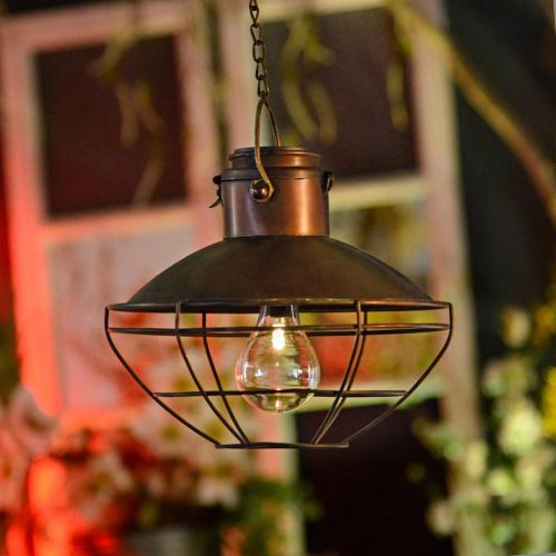 Floristik24 Lampada a sospensione a LED, lampada a sospensione rustica, energia solare Ø24,5cm H24cm