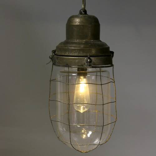 Floristik24 Lampada Deco lampada nave con catena per appendere LED Ø13.5cm H29.5cm