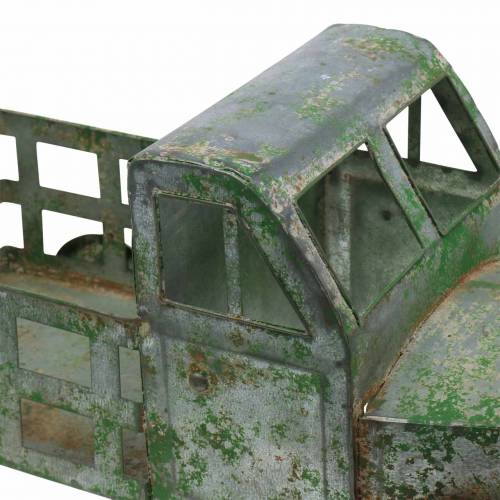 Floristik24 Camion portavasi grigio zinco, verde 42 × 17,5 × 19,5 cm