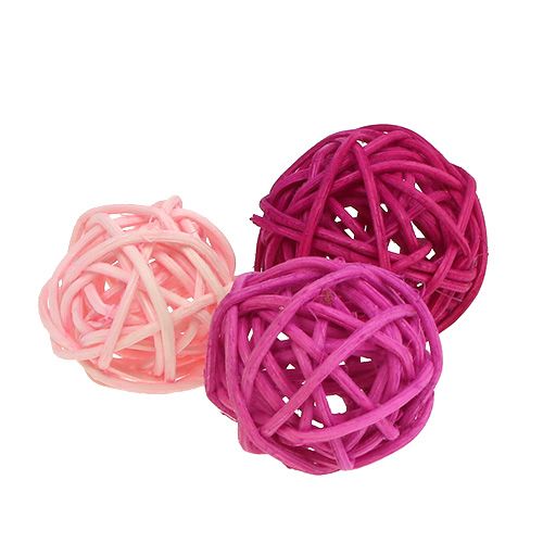 Floristik24 Assortimento lataball 3 cm rosa/rosa/lilla 72 pz
