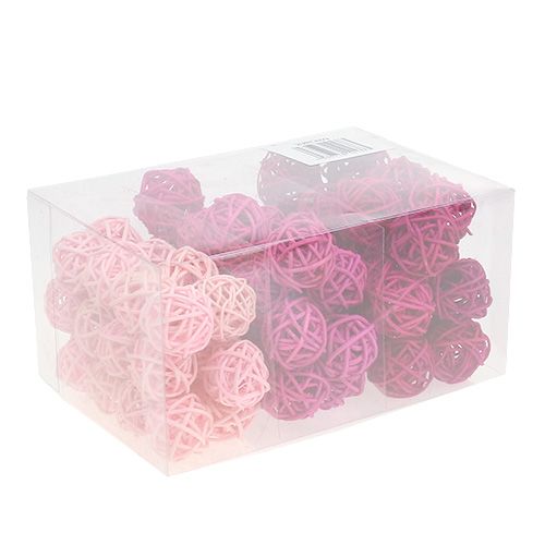 Floristik24 Assortimento lataball 3 cm rosa/rosa/lilla 72 pz