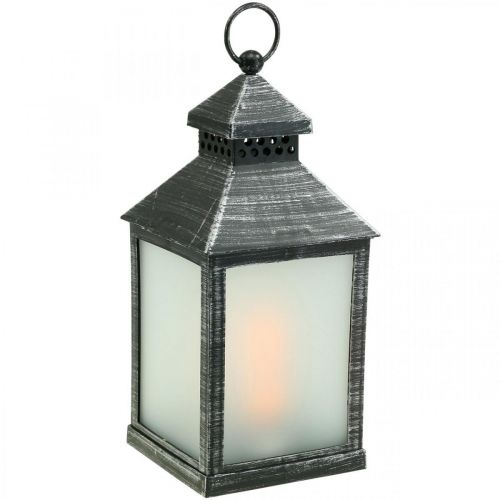 Floristik24 Lanterna LED con Timer Deco Lanterna Vintage Argento H23cm