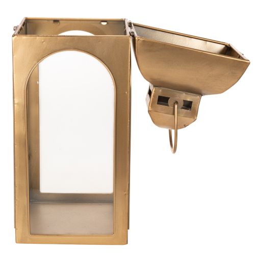 Lanterna in metallo, vetro, metallo effetto ottone, altezza 50 cm, set da 2 | Floristik24.it