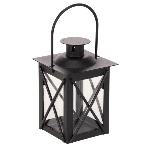 Lanterna nera con manico per lumino, 16 cm, 2 pezzi acquistare | Floristik24.it