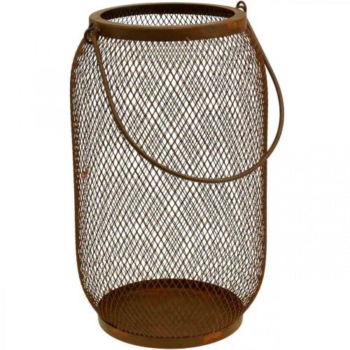 Prodotto Lanterna decorativa con manico in metallo effetto ruggine Ø17cm H28,5cm