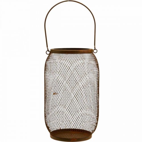 Prodotto Lanterna decorativa con manico in metallo effetto ruggine Ø17cm H28,5cm