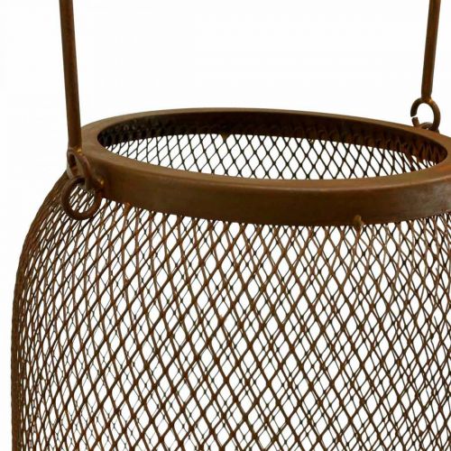 Prodotto Lanterna decorativa con manico in metallo effetto ruggine Ø17cm H28,5cm