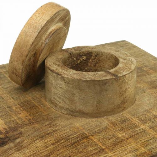 Floristik24 Lanterna in legno grande con lanterna in vetro aspetto antico 25×25×41 cm