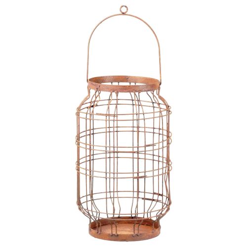 Lanterna da giardino in metallo patinato manico vintage Ø19,5 cm