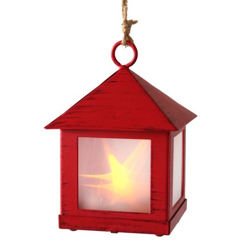 Floristik24 Lanterna con illuminazione rossa 6 cm x 6 cm 3 pezzi