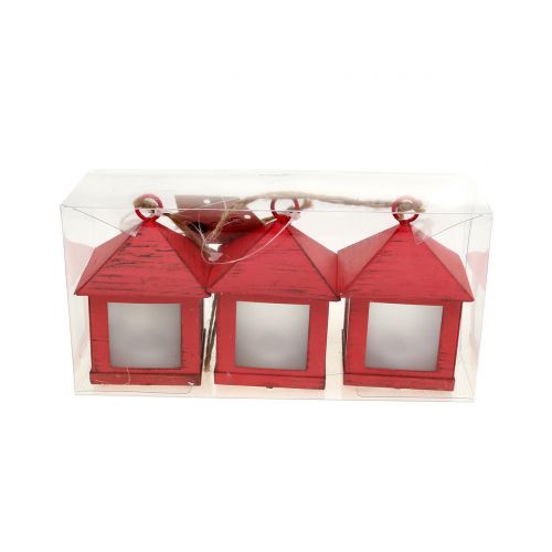 Floristik24 Lanterna con illuminazione rossa 6 cm x 6 cm 3 pezzi