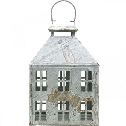 Prodotto Lanterna decorativa vintage in metallo casa luminosa ruggine bianca H35cm