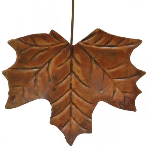 Floristik24 Foglie di metallo da appendere foglie autunnali marrone ruggine 7,5-10 cm 4 pezzi