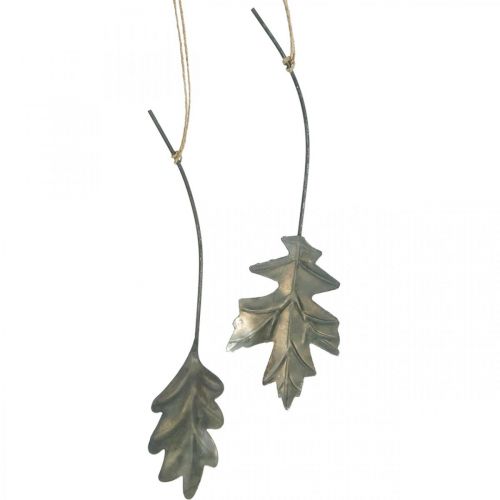 Foglie in metallo da appendere foglie autunnali grigio antico 7,5-10 cm 4 pezzi