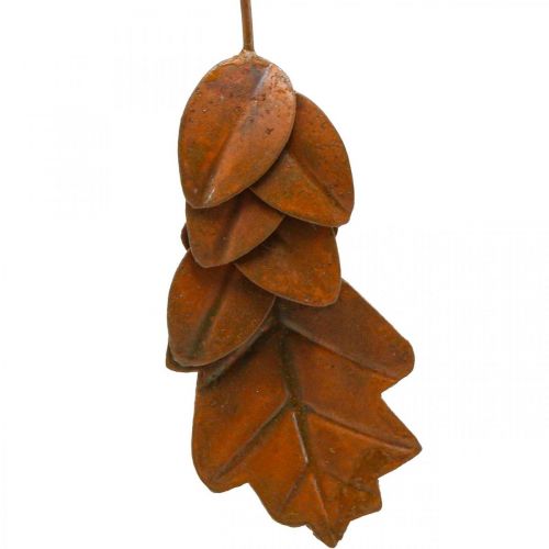 Foglie decorative autunnali in metallo effetto ruggine L20cm 4 pezzi