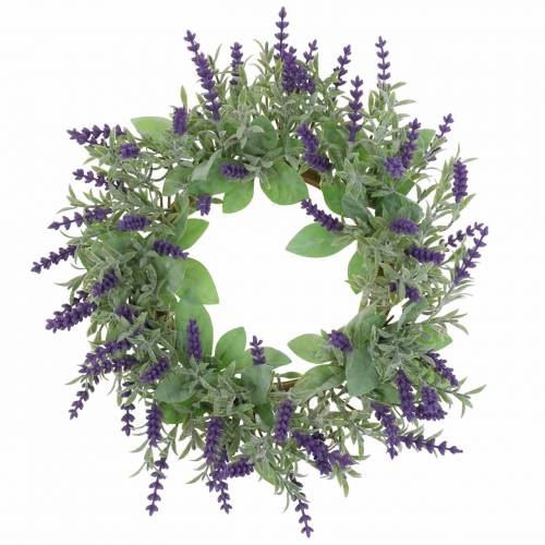 Floristik24 Ghirlanda di lavanda floccata Ø25cm