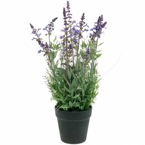 Decorazione floreale lavanda in un vaso di piante artificiali