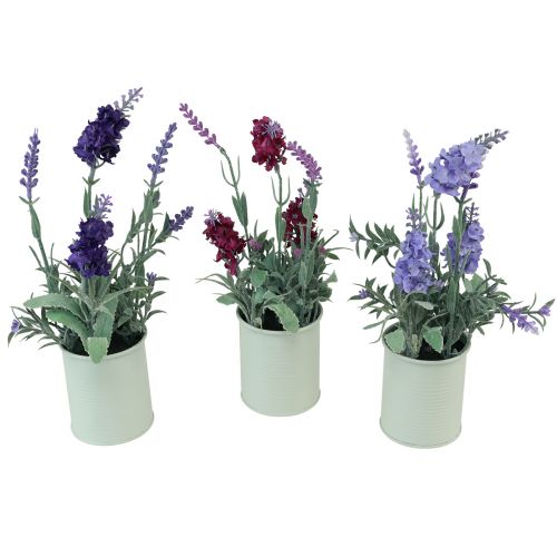 Prodotto Lavanda in vaso Viola artificiale Rosa Viola chiaro H26 cm 3 pezzi