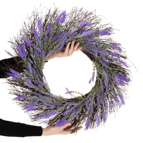 Prodotto Corona di lavanda per la primavera, decorazione per porte, elemento decorativo per l'ingresso, 60 cm