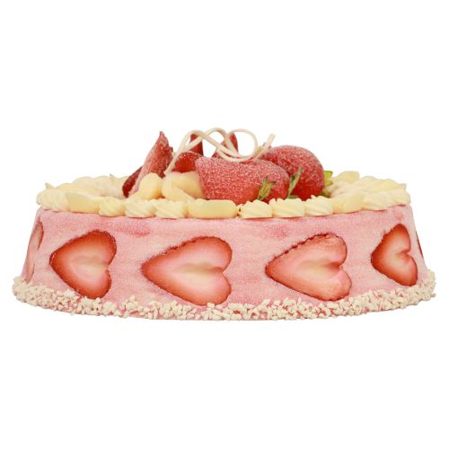 Floristik24 Manichino alimentare, torta artificiale alla crema di fragole Ø23cm H9,5cm