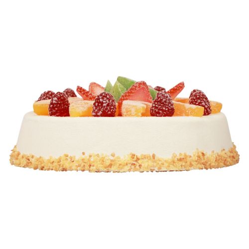 Floristik24 Manichino alimentare, torta artificiale con frutta Ø23cm H8,5cm