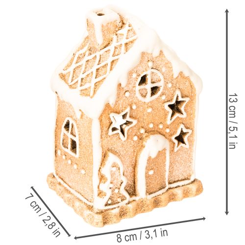 Portacandele a forma di casetta di pan di zenzero, da appoggio e decorativo, 13 cm | Floristik24.it