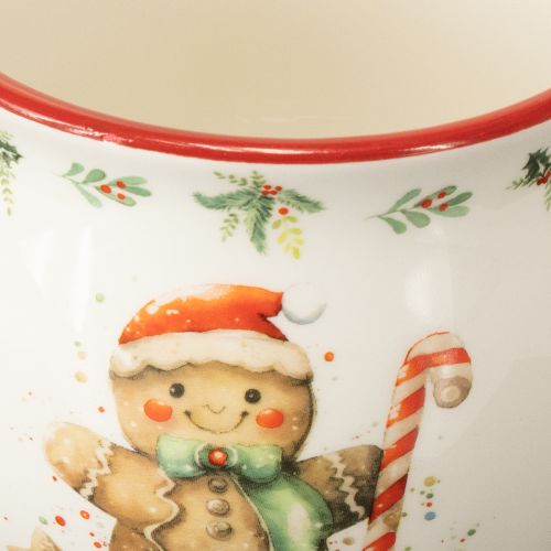 Prodotto Tazza in ceramica a forma di omino di pan di zenzero, tazza natalizia H9,5cm