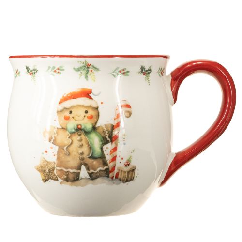 Prodotto Tazza in ceramica a forma di omino di pan di zenzero, tazza natalizia H9,5cm