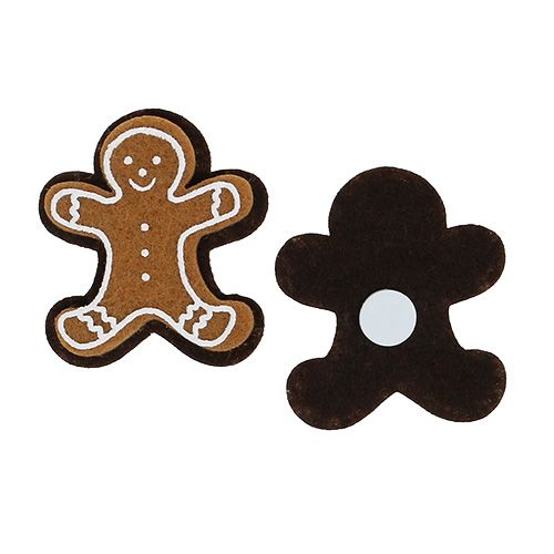Floristik24 Omini di pan di zenzero in feltro da incollare 4 cm 12 pz