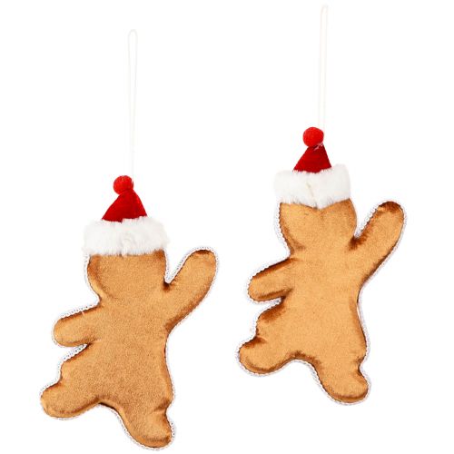 Prodotto Omino di pan di zenzero Decorazione natalizia da appendere marrone H21 cm 2 pezzi