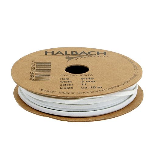 Floristik24 Cordone di cuoio bianco 3mm 10m