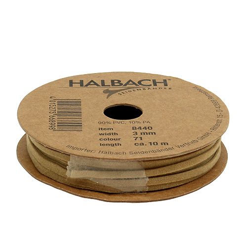 Floristik24 Cinturino in pelle marrone chiaro opaco 3mm 10m